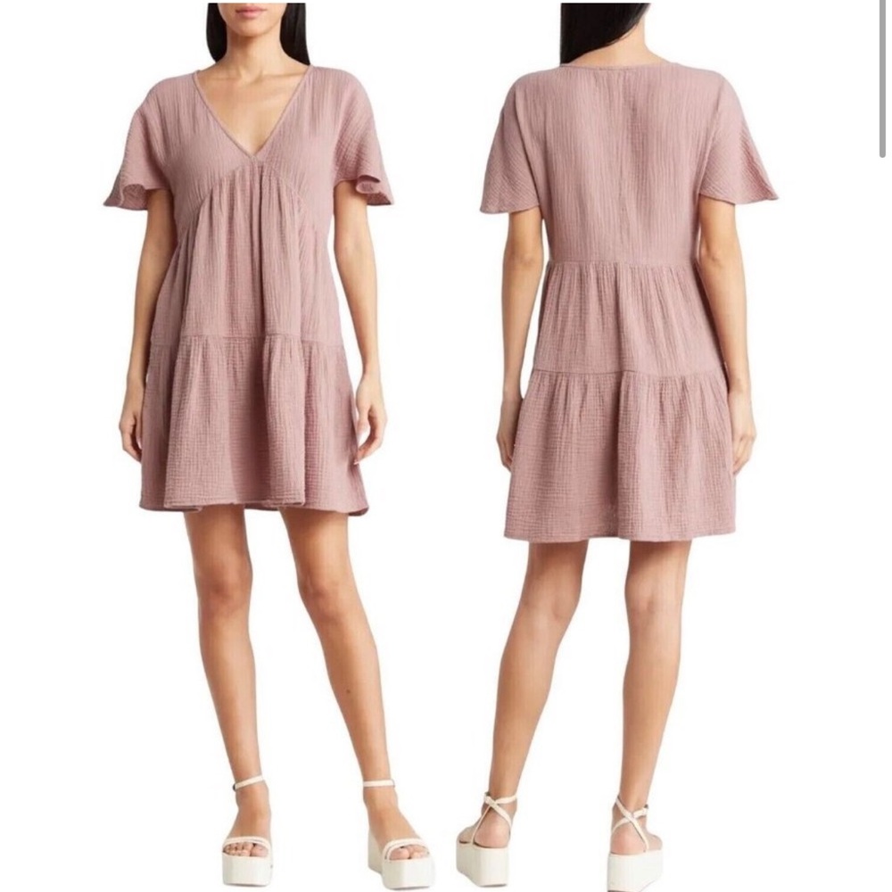 Madewell Lightspun Tiered Babydoll Dress (M)